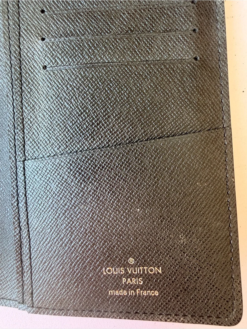 LOUIS VUITTON Taiga Brazza Portefeuille Long Wallet Ardoise M64012 Auth